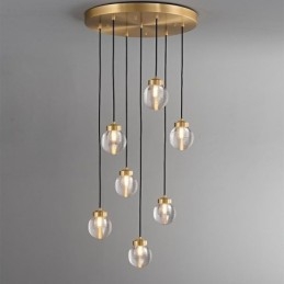 American Cluster Pendellampa Lyxig Glaskula Taklampa
