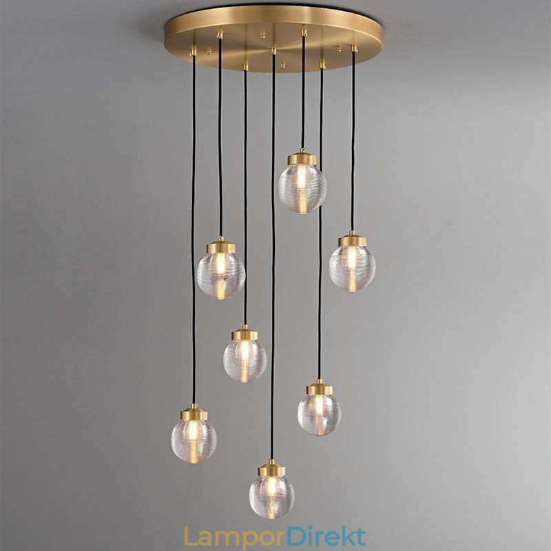 American Cluster Pendellampa Lyxig Glaskula Taklampa