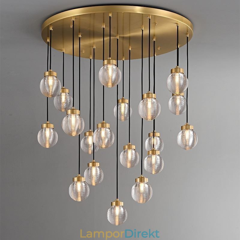 American Cluster Pendellampa Lyxig Glaskula Taklampa