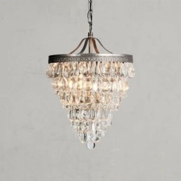 Amerikansk Kristall Taklampa Country Retro Rund Taklampa