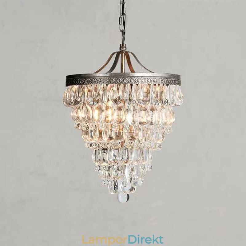 Amerikansk Kristall Taklampa Country Retro Rund Taklampa