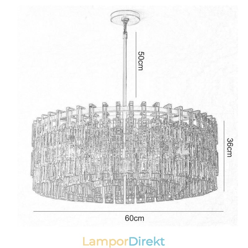 American Ceiling Light Lyx Crystal Pendellampa 60Cm
