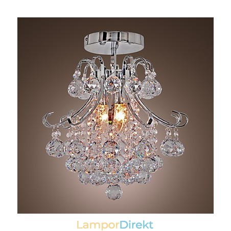 Modern Och Modern Kristall I Ministil Galvaniserad Metallkrona Flush Mount Modern Och Modern Kristall I Ministil Galvaniserad Metallkrona Flush Mount