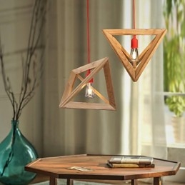 Nordic Wood Ljuskrona Cafe Kläder Kreativ Retro Dekorativ Ek Ljuskrona