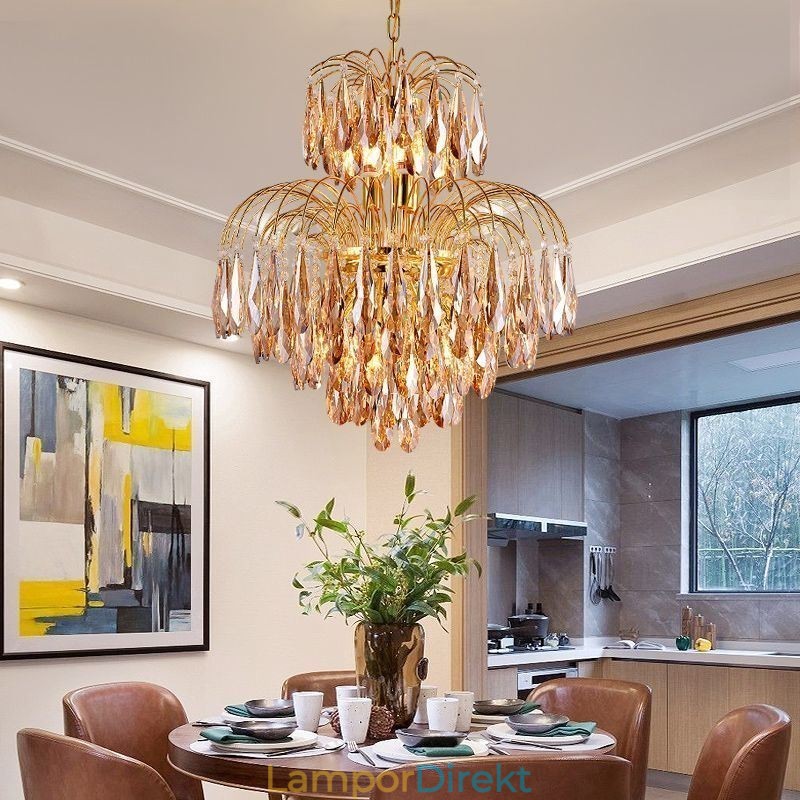 Kristall Taklampa Modern Duplex Dekorativ Taklampa