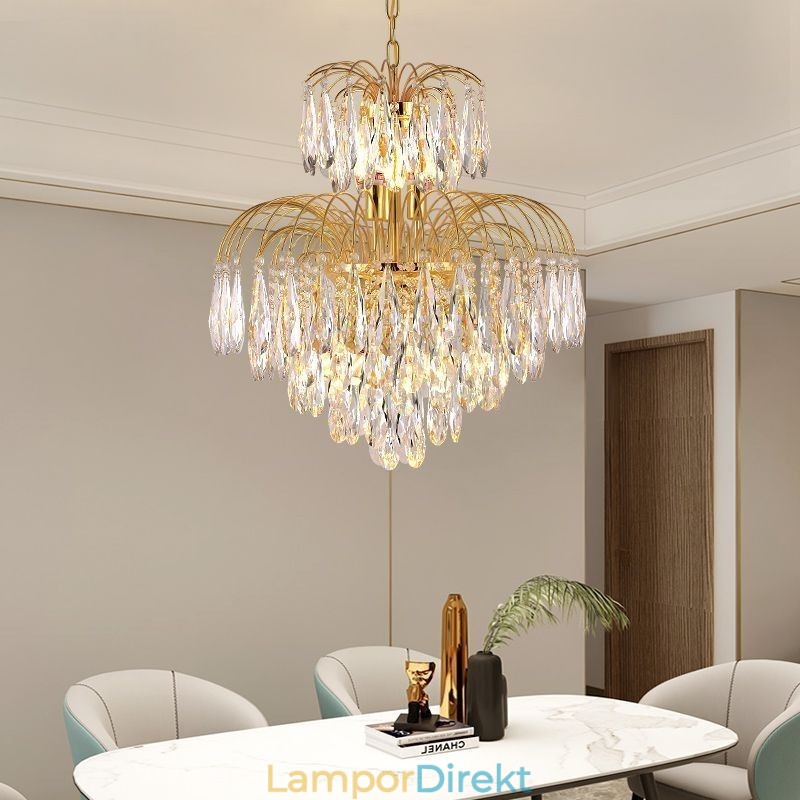 Kristall Taklampa Modern Duplex Dekorativ Taklampa