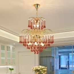 Kristall Taklampa Elegant Duplex Dekorativ Taklampa
