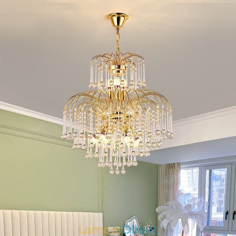 Kristall Taklampa Elegant Duplex Dekorativ Taklampa