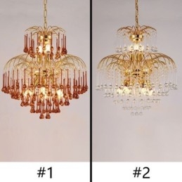 Kristall Taklampa Elegant Duplex Dekorativ Taklampa