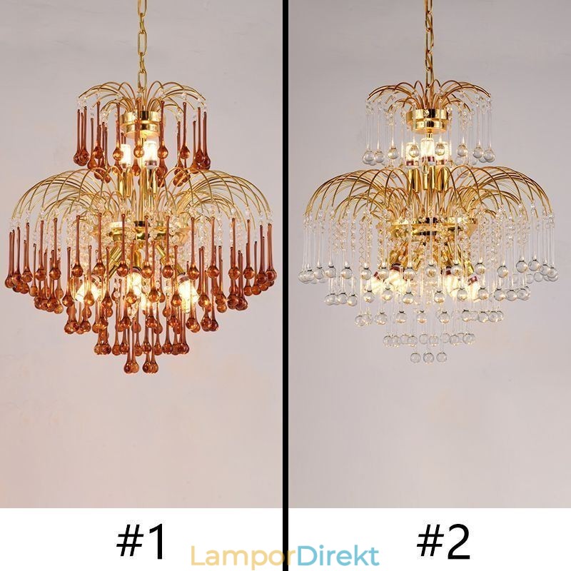 Kristall Taklampa Elegant Duplex Dekorativ Taklampa