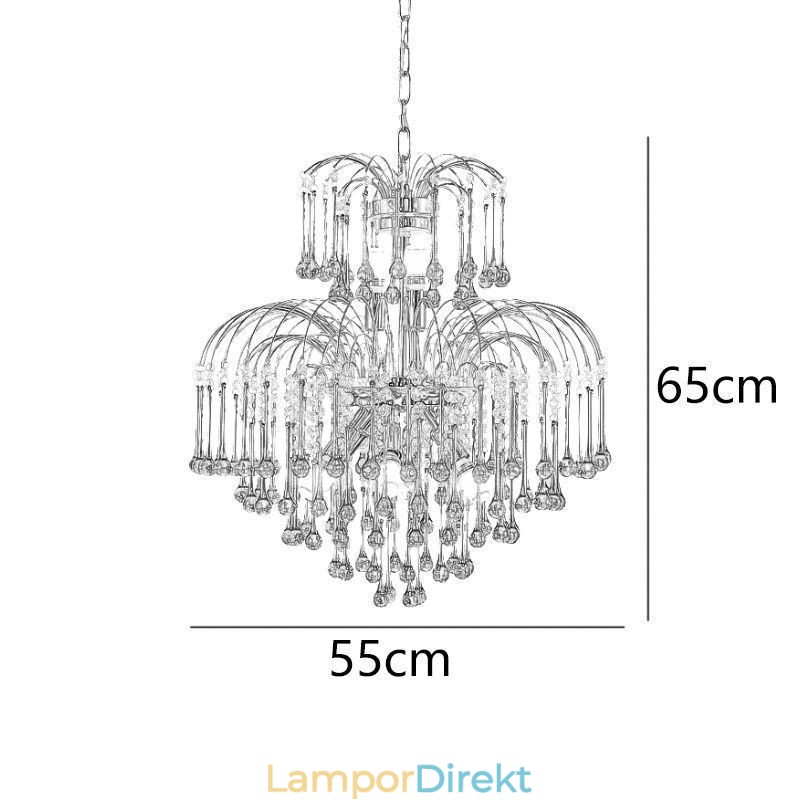 Kristall Taklampa Elegant Duplex Dekorativ Taklampa