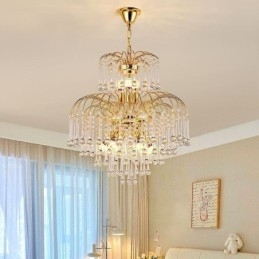 Kristall Taklampa Elegant Duplex Dekorativ Taklampa