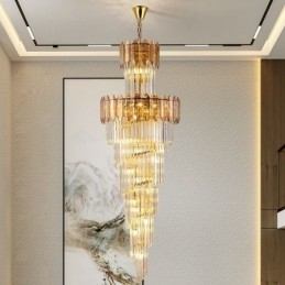 Avsmalnande Kristall Taklampa Lyx Duplex Dekorativa Taklampa