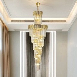 Avsmalnande Kristall Taklampa Duplex Dekorativ Taklampa