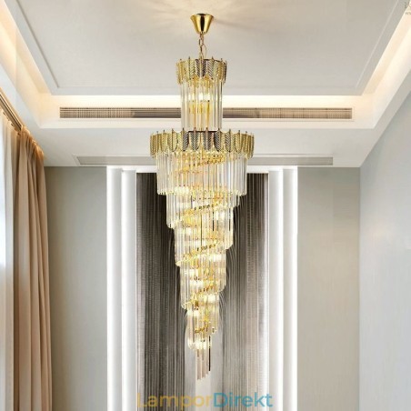 Avsmalnande Kristall Taklampa Duplex Dekorativ Taklampa Avsmalnande Kristall Taklampa Duplex Dekorativ Taklampa