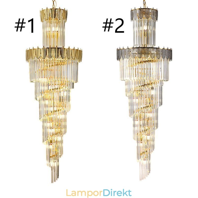 Avsmalnande Kristall Taklampa Duplex Dekorativ Taklampa