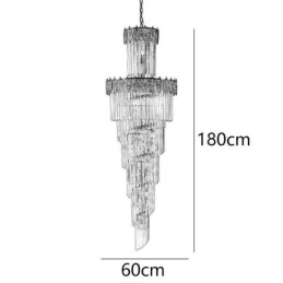 Avsmalnande Kristall Taklampa Duplex Dekorativ Taklampa