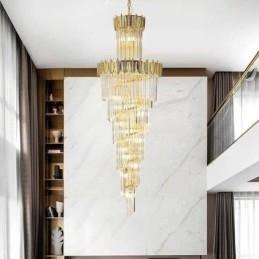 Avsmalnande Kristall Taklampa Duplex Dekorativ Taklampa