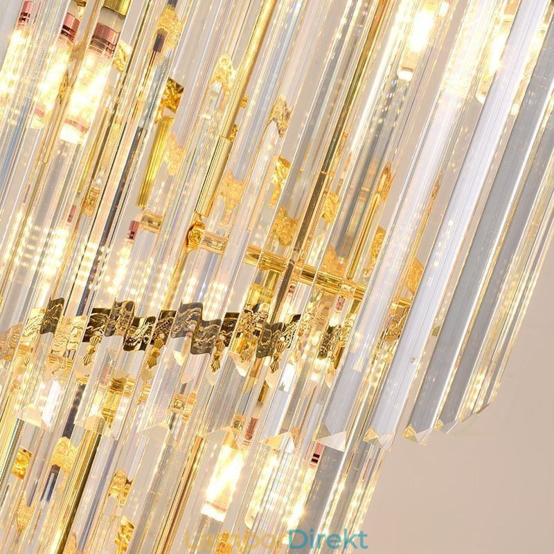 Avsmalnande Kristall Taklampa Duplex Dekorativ Taklampa