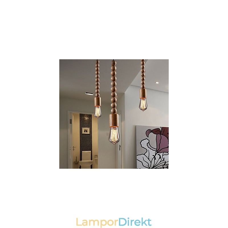 Ljuskrona Mini Style Traditionell Klassisk Trä Bambu
