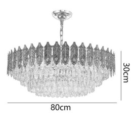 Golden Feather Crystal Pendel Light Duplex Dekorativa Taklampa
