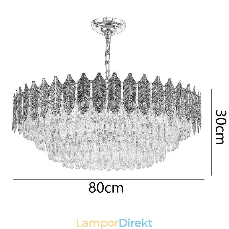 Golden Feather Crystal Pendel Light Duplex Dekorativa Taklampa