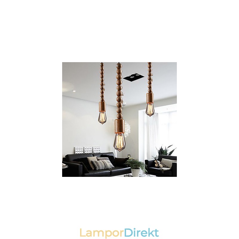 Ljuskrona Mini Style Traditionell Klassisk Trä Bambu
