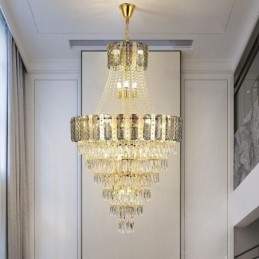 Avsmalnande Kristall Taklampa Utsökt Duplex Dekorativ Taklampa