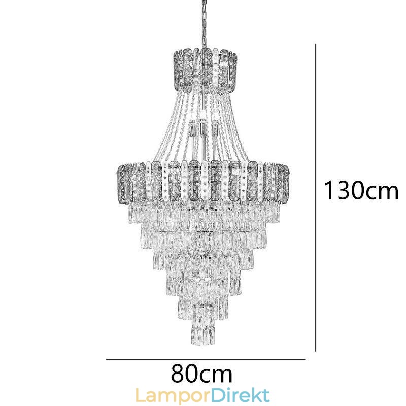 Avsmalnande Kristall Taklampa Utsökt Duplex Dekorativ Taklampa