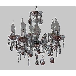 Modern Silver Akryl Kristall Stil Ljuskrona Med 5 Lampor