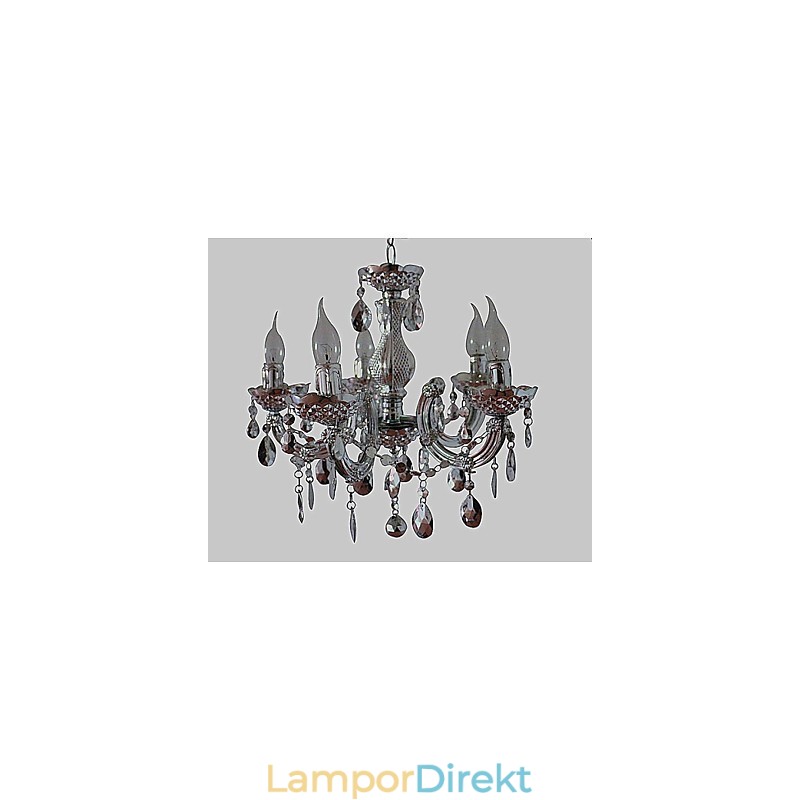 Modern Silver Akryl Kristall Stil Ljuskrona Med 5 Lampor