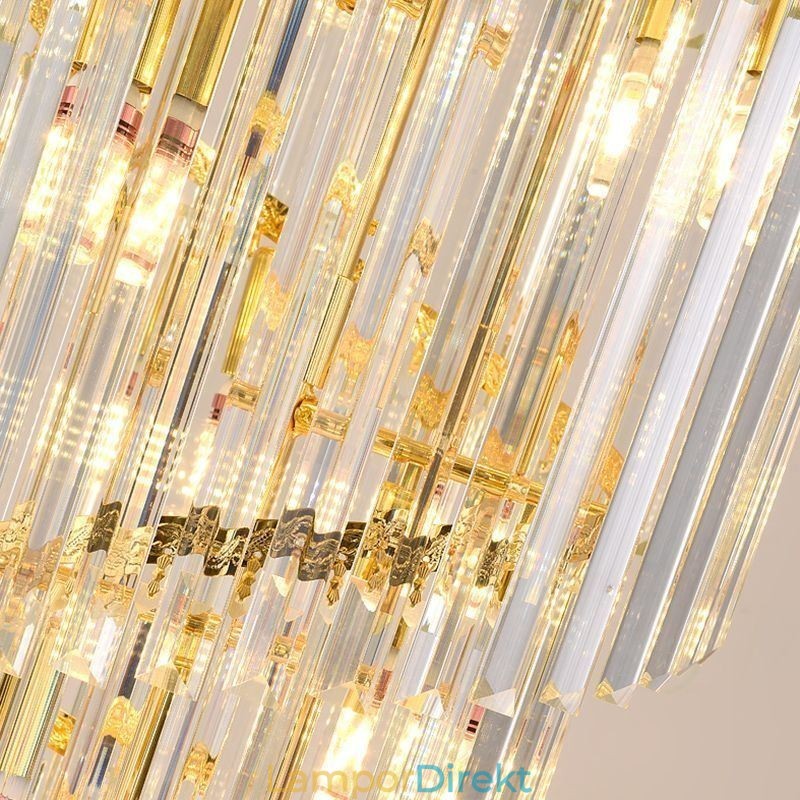 Kristall Taklampa Duplex Avsmalnande Dekorativ Taklampa 70Cm