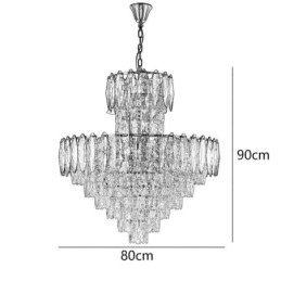Tapered Crystal Pendel Light Duplex Dekorativ Taklampa 80Cm