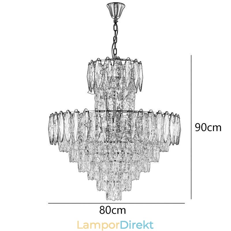Tapered Crystal Pendel Light Duplex Dekorativ Taklampa 80Cm