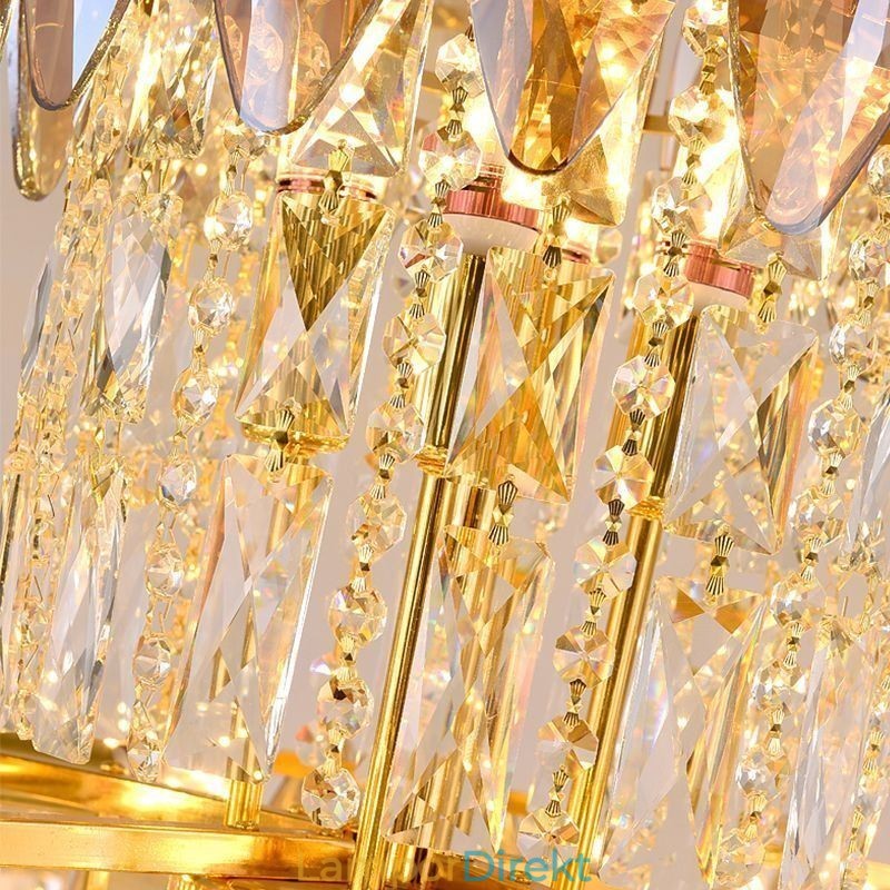 Tapered Crystal Pendel Light Duplex Dekorativ Taklampa 80Cm