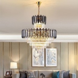 Avsmalnande Kristall Taklampa Duplex Dekorativ Taklampa