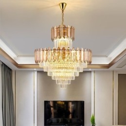 Avsmalnande Kristall Taklampa Duplex Dekorativ Taklampa
