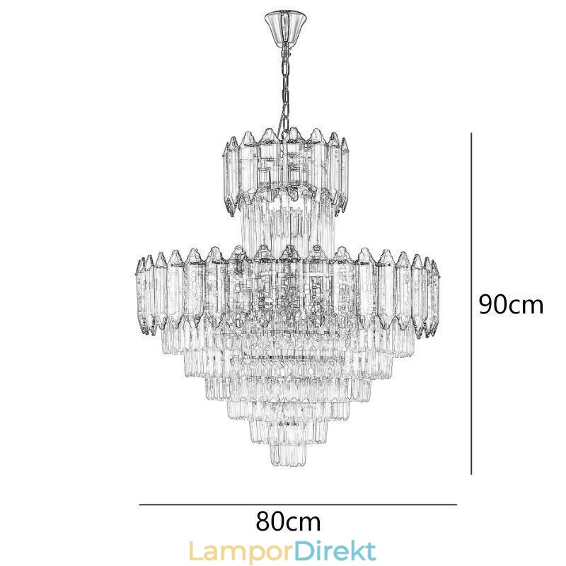 Avsmalnande Kristall Taklampa Duplex Dekorativ Taklampa