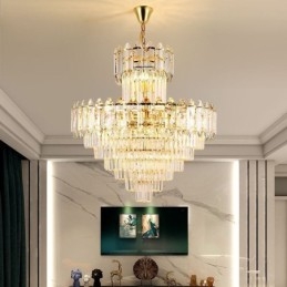 Avsmalnande Kristall Taklampa Duplex Dekorativ Taklampa