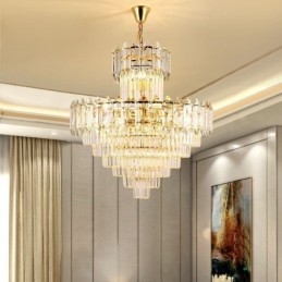 Avsmalnande Kristall Taklampa Duplex Dekorativ Taklampa