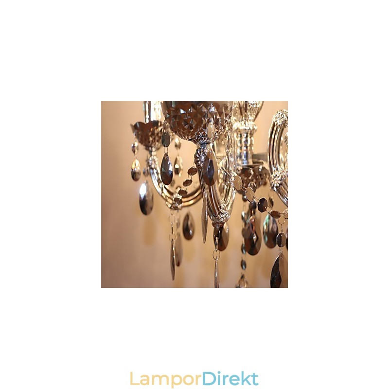 Modern Silver Akryl Kristall Stil Ljuskrona Med 5 Lampor