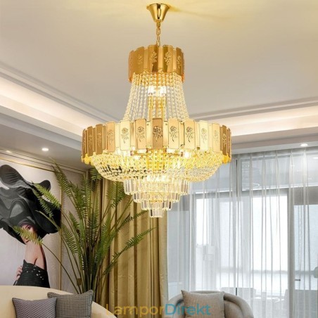 Guld Kristall Taklampa Elegant Dekrativ Taklampa Guld Kristall Taklampa Elegant Dekrativ Taklampa