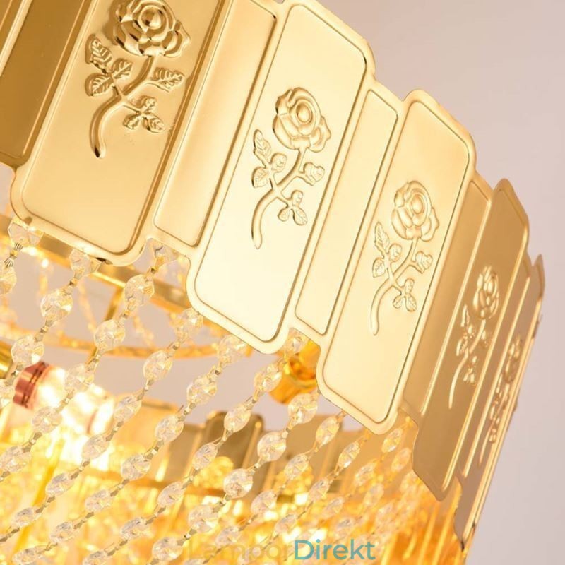 Guld Kristall Taklampa Elegant Dekrativ Taklampa