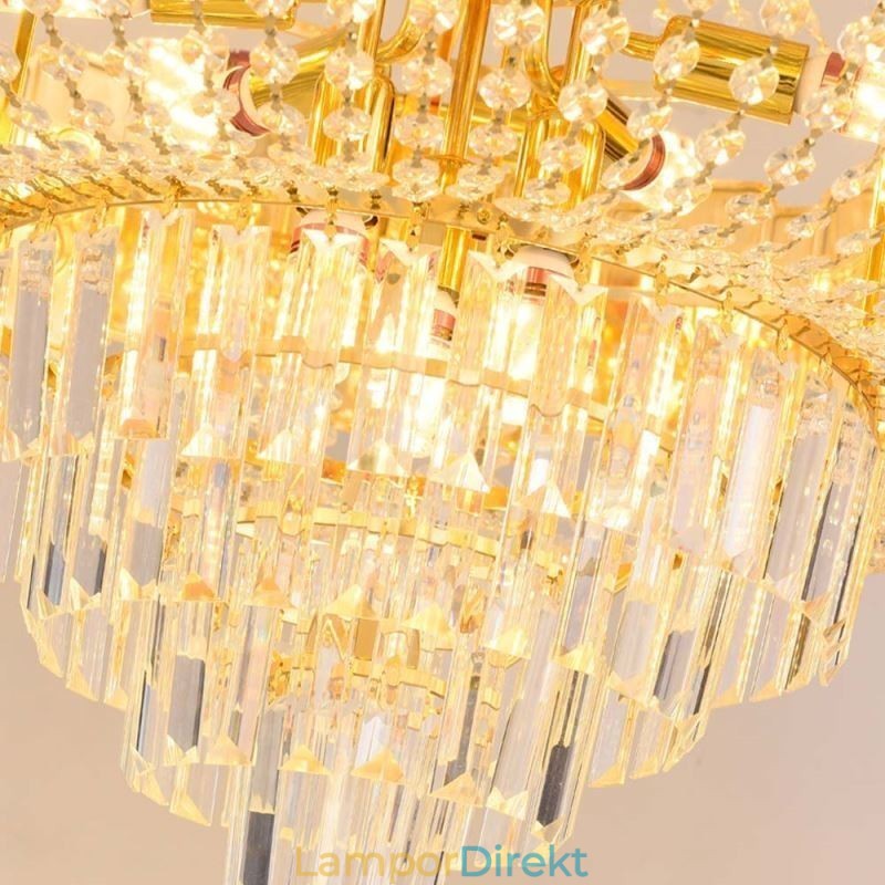 Guld Kristall Taklampa Elegant Dekrativ Taklampa