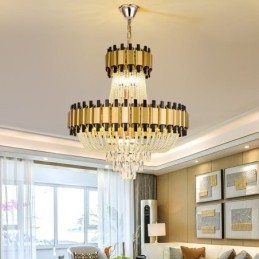 Crystal Pendel Light Guld Lyx Decrative Taklampa