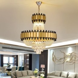 Crystal Pendel Light Guld Lyx Decrative Taklampa