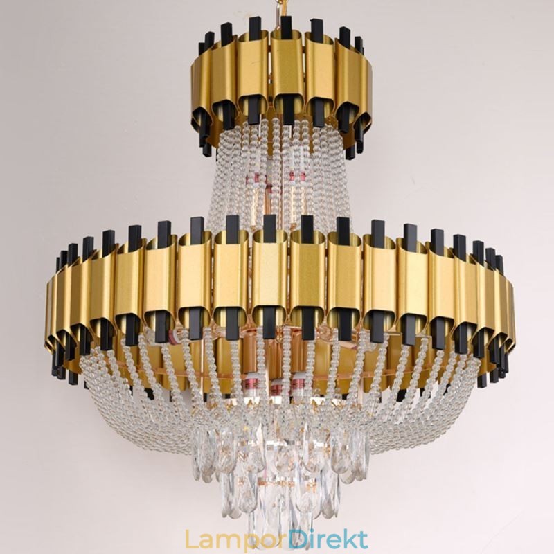 Crystal Pendel Light Guld Lyx Decrative Taklampa