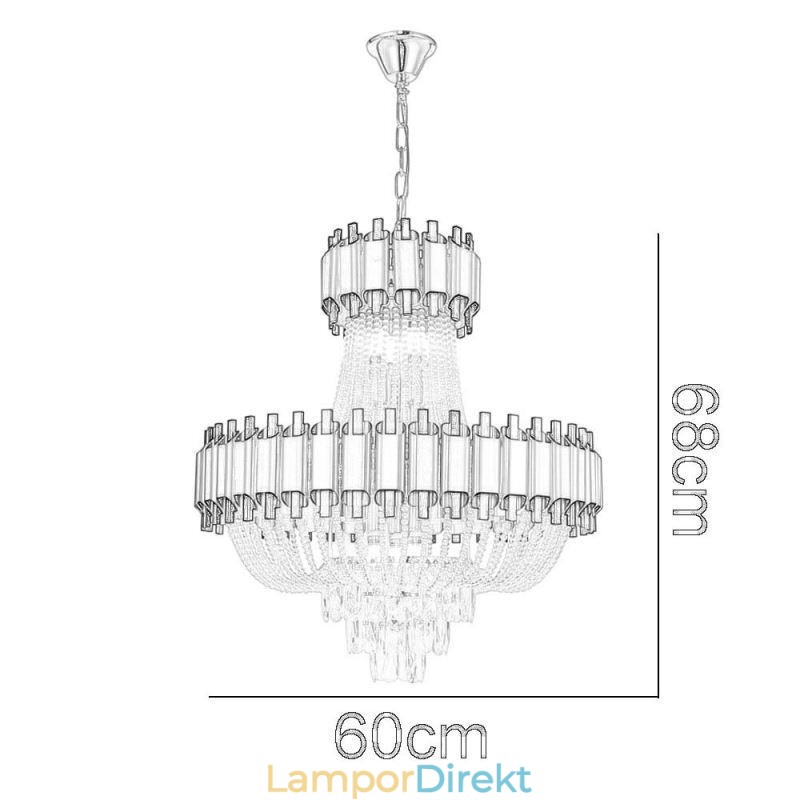 Crystal Pendel Light Guld Lyx Decrative Taklampa