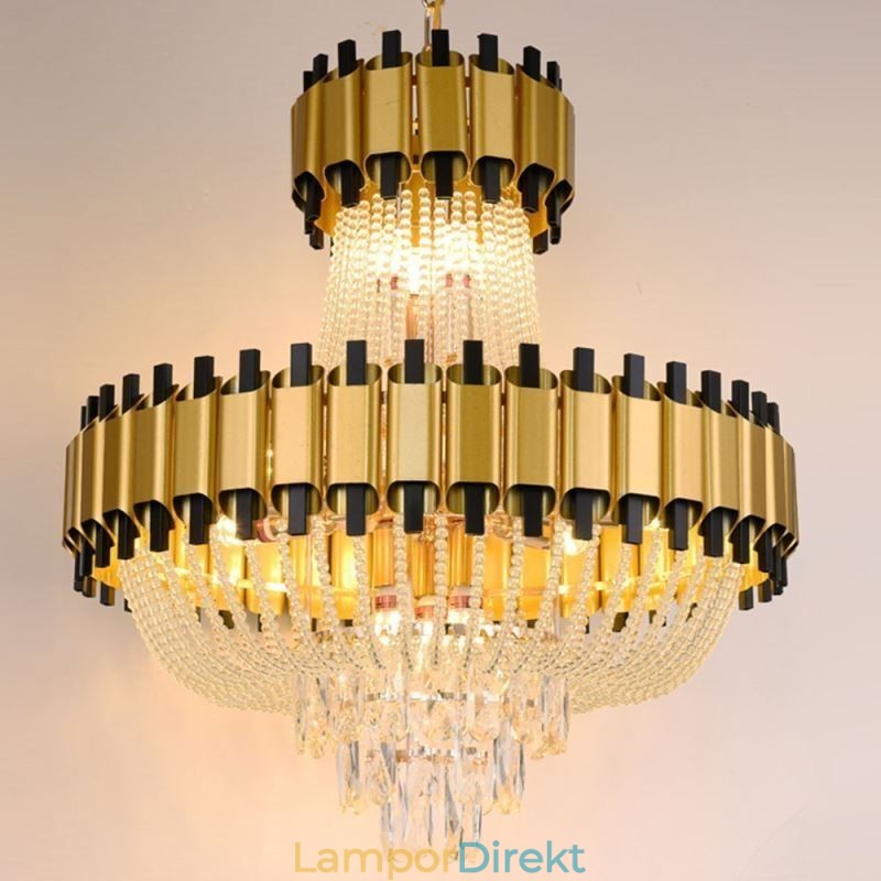 Crystal Pendel Light Guld Lyx Decrative Taklampa