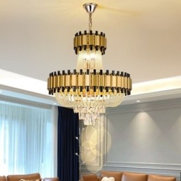 Crystal Pendel Light Guld Lyx Decrative Taklampa